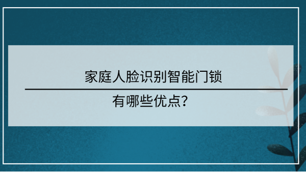 家庭人臉識別智能門鎖優點