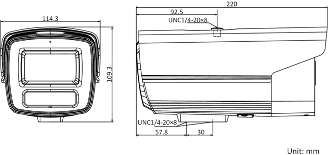 DS-2CD2T28F(D)WD-LS產(chan) 品尺寸