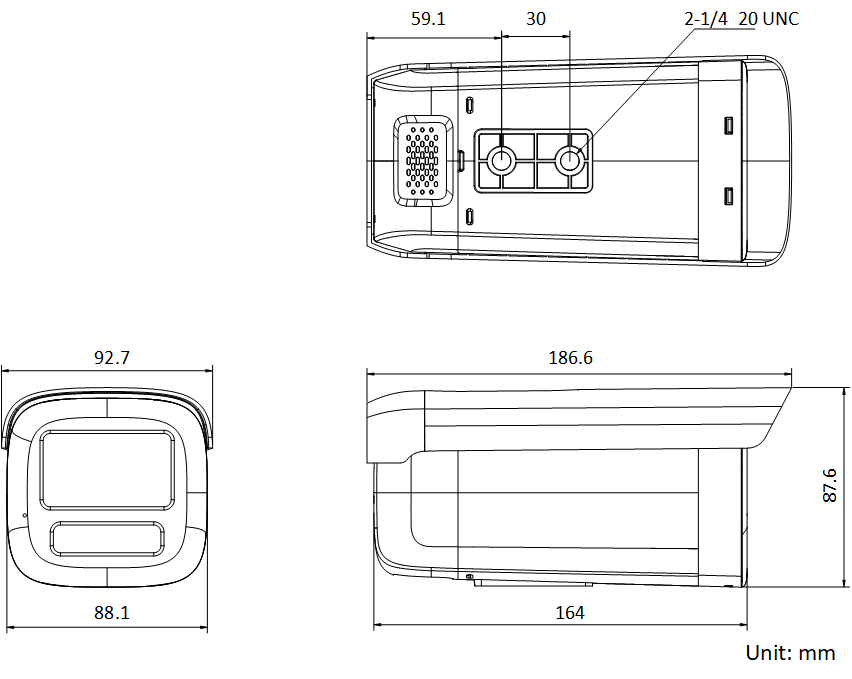 DS-2CD2T47(F)(D)WDA4-L(S)產(chan) 品尺寸