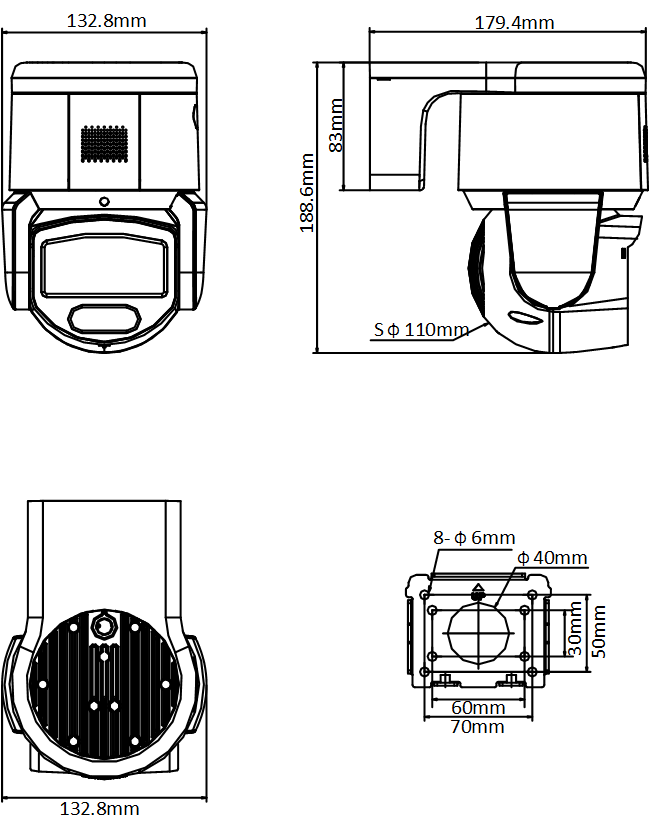 iDS-2PT3S40BW-DE產(chan) 品尺寸 iDS-2PT3S40BW-DE產(chan) 品尺寸