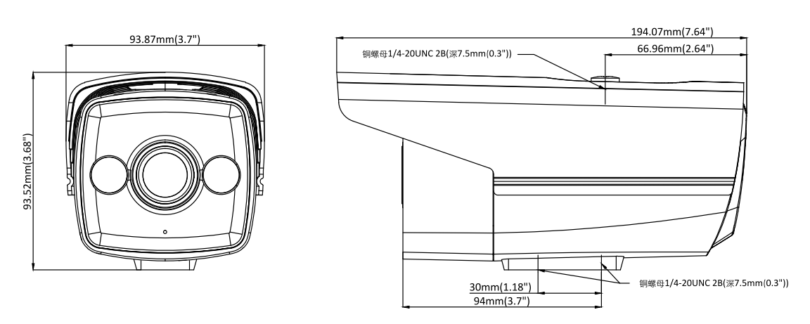 DS-2XD8T86E/MD-LS(8mm)產(chan) 品尺寸
