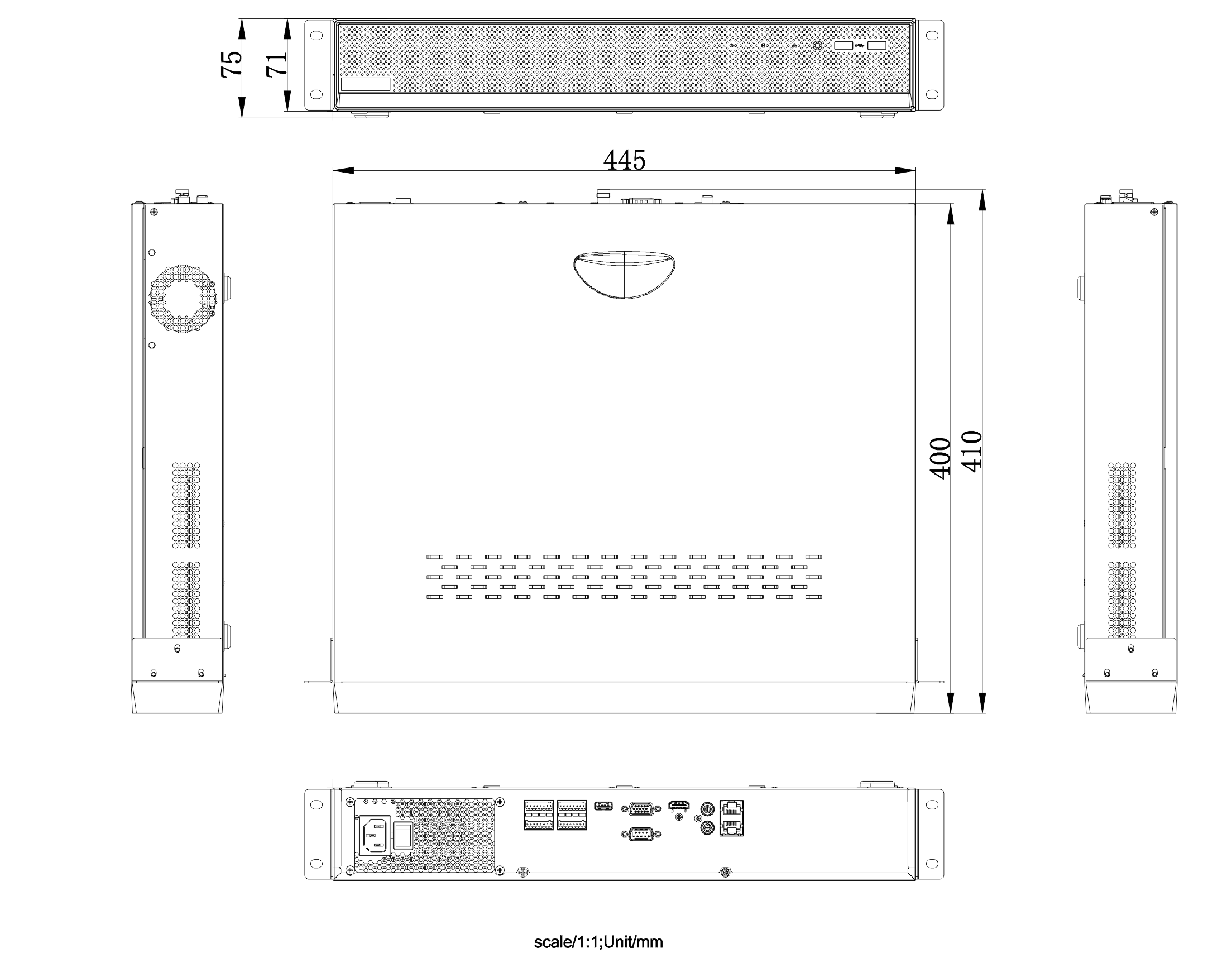 DS-8600N-E8-V3產(chan) 品尺寸
