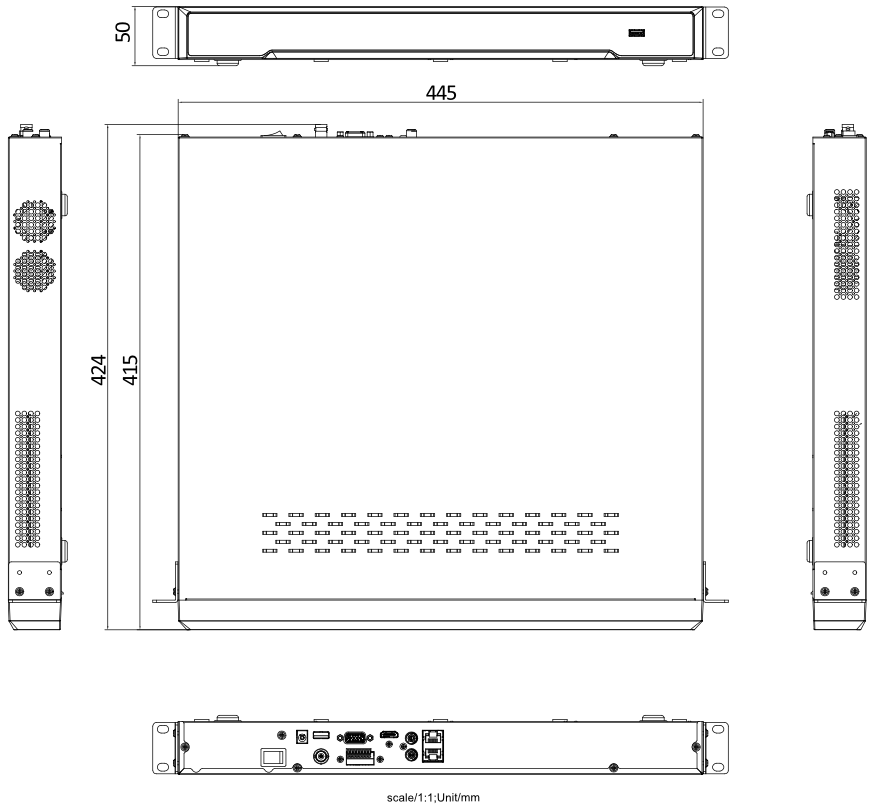 DS-7600N-I3/8P-V3產(chan) 品尺寸