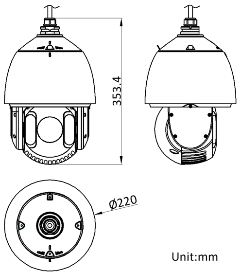 iDS-2DE7223IW-A(T5)產(chan) 品尺寸
