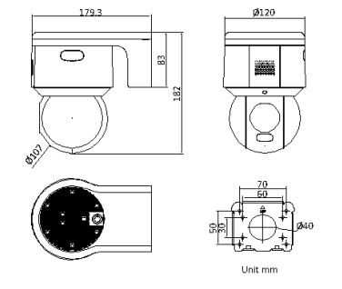 iDS-2DE3A40BW-D外形尺寸 iDS-2DE3A40BW-D外形尺寸