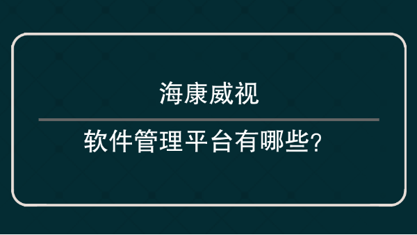 海康威視軟件管理平台