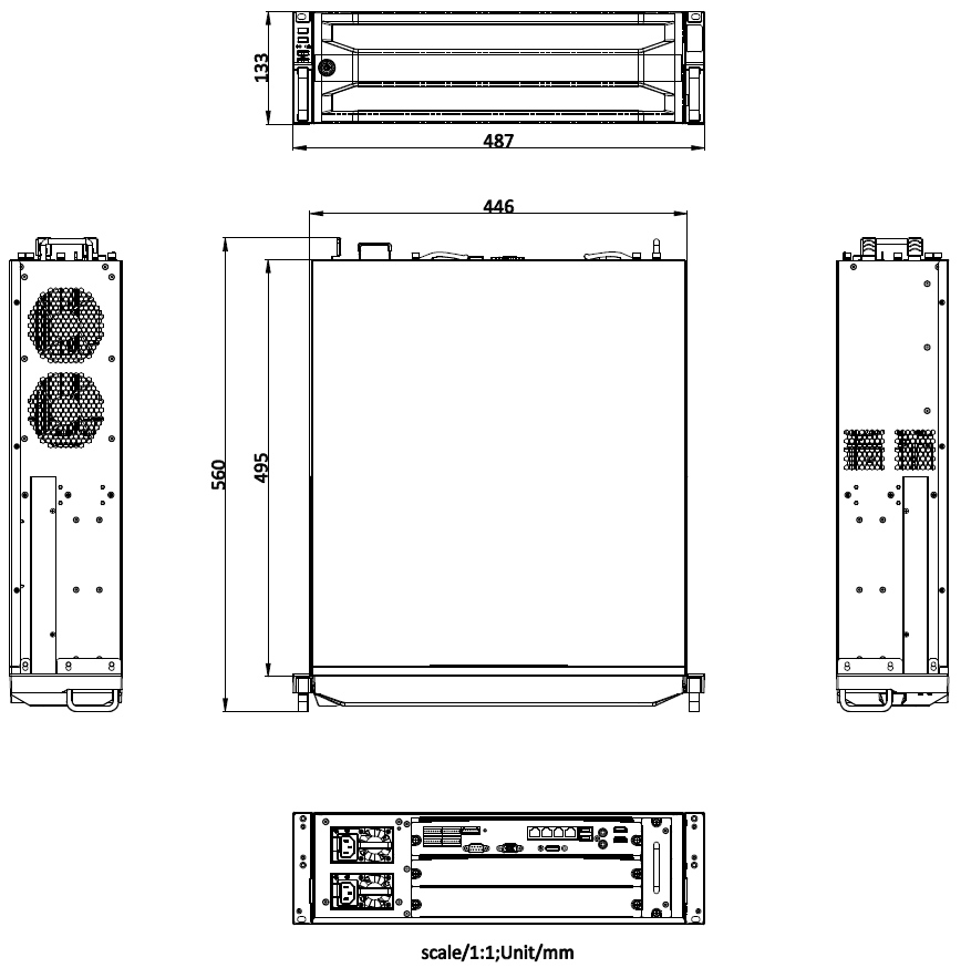 iDS-96000NX-I16/HW-F-G係列產(chan) 品尺寸