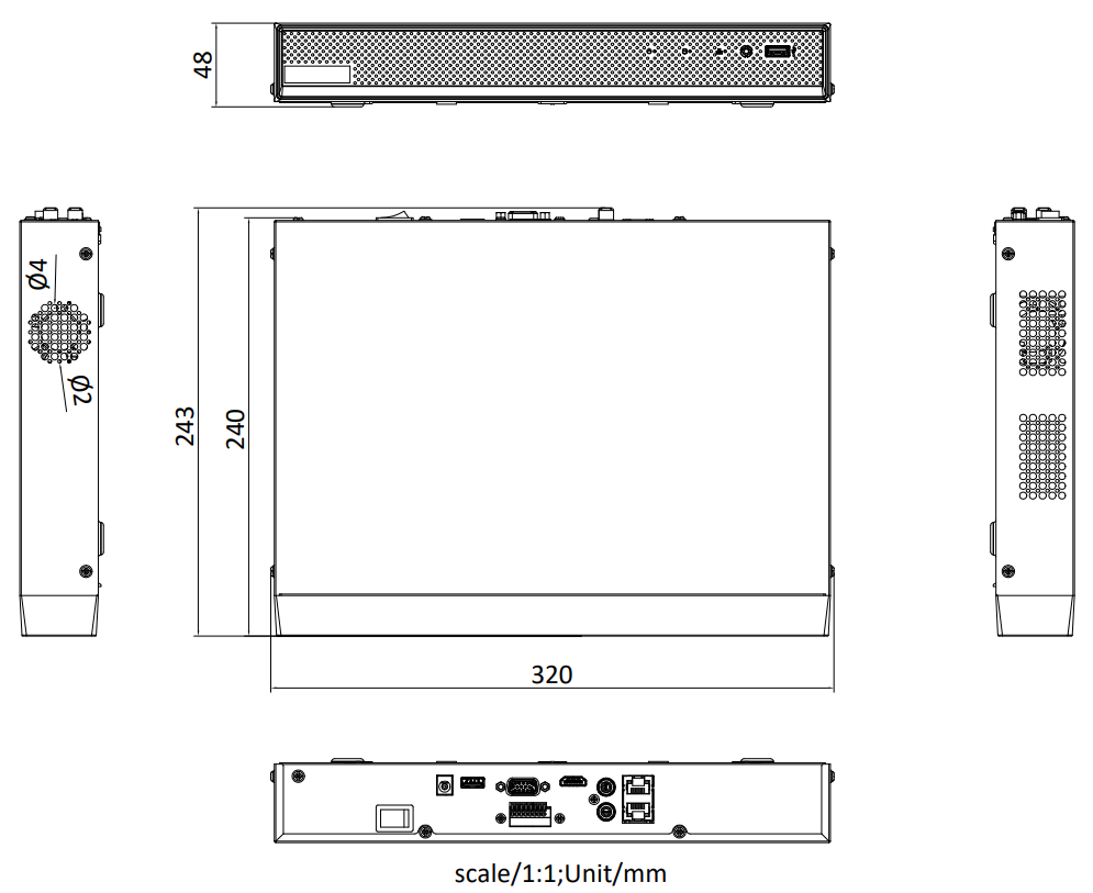 DS-7600N-E1-V3產(chan) 品尺寸