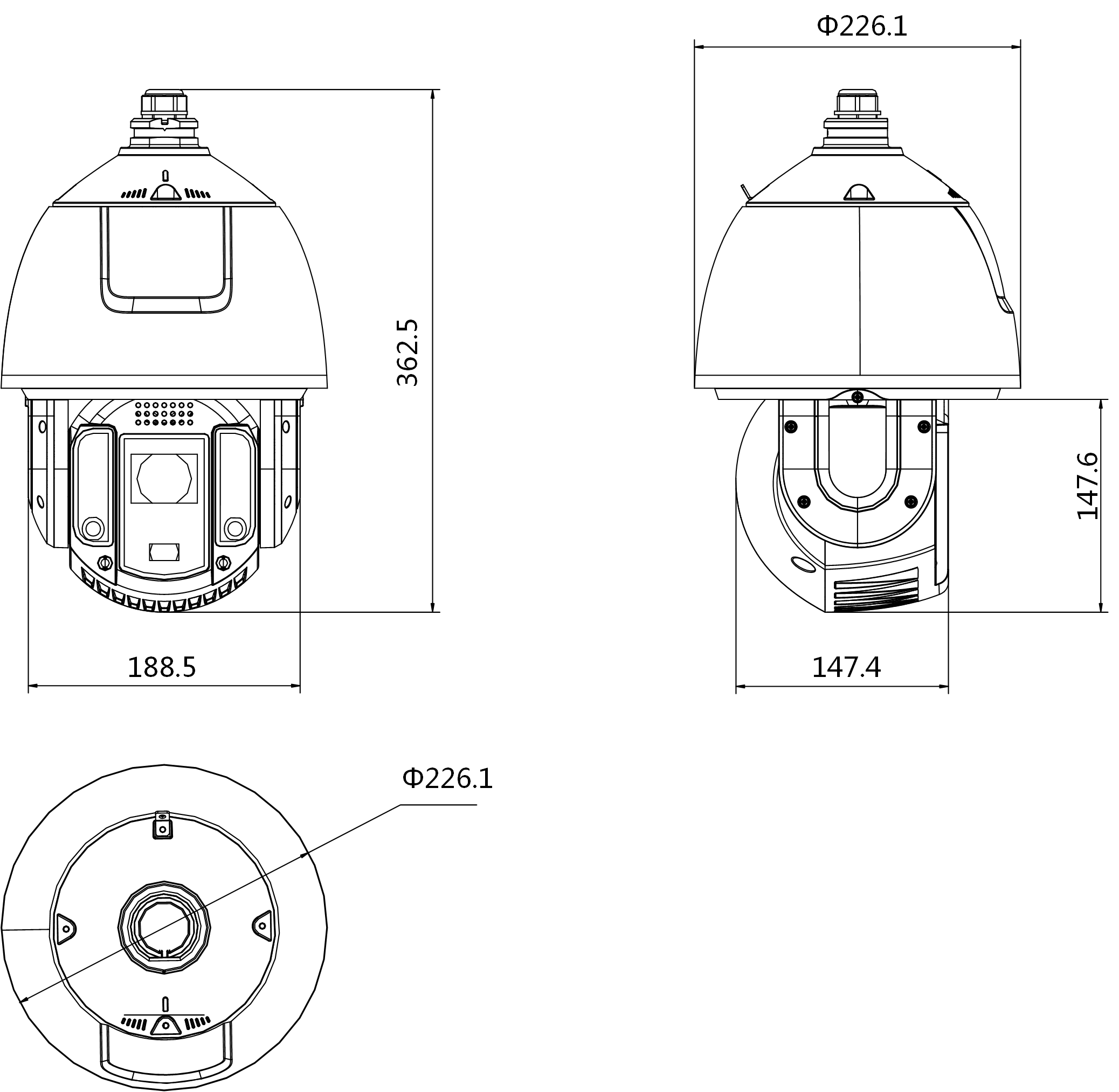 iDS-2DE7S424MW-AB(F1)(S5)(B)產(chan) 品尺寸